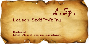 Loisch Szörény névjegykártya